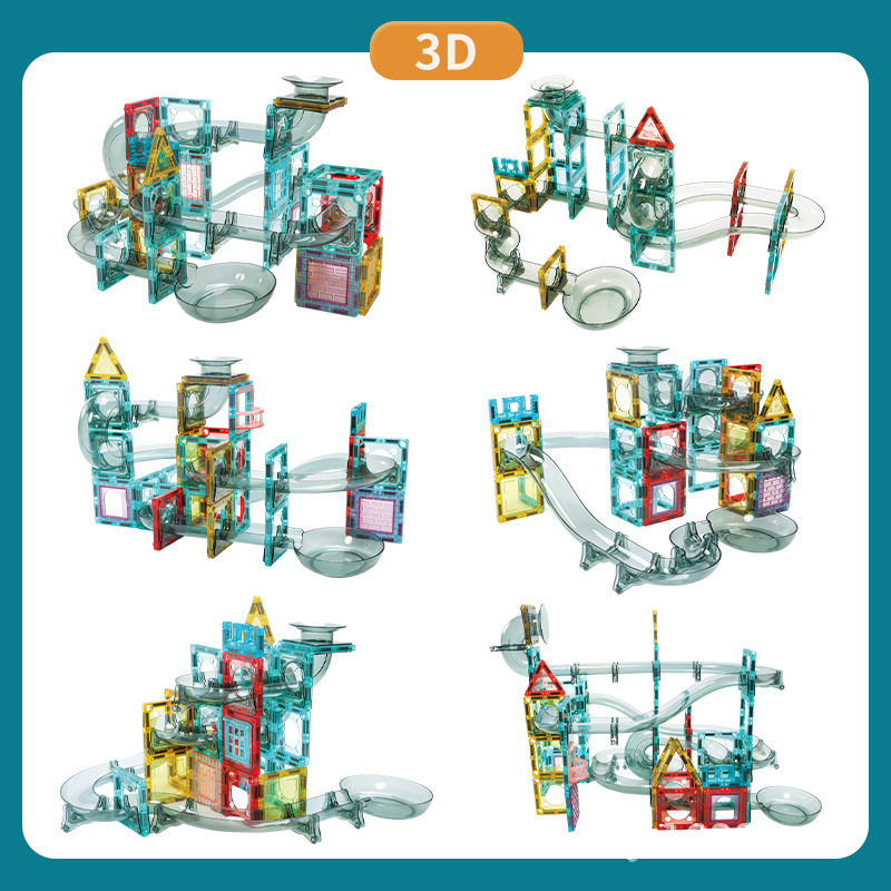 A set of magnetic building blocks, magnetic sheets, light and shadow children's magnetic building block toys, bulk assembly vehicle, in stock Application Scenario