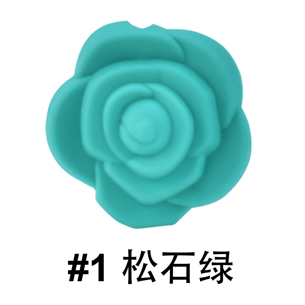 Silicone beads double-sided rose-shaped perforated bead jewelry flower diy handmade baby pacifier chain loose beads Application Scenario