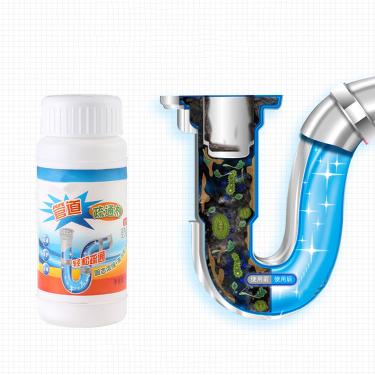 Sewer cleaner, toilet bowl, sewer pipe, kitchen and bathroom clogging pipe unblocking agent, drain unblocking powder details Picture