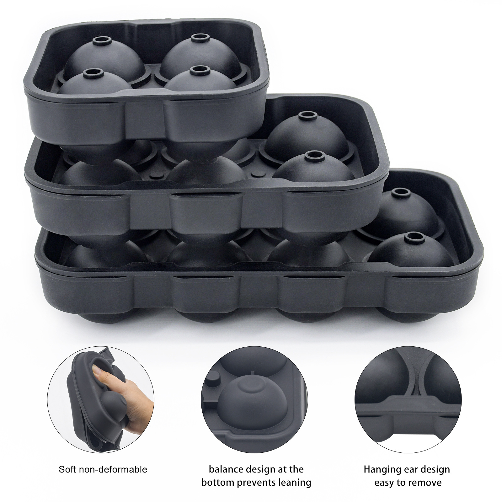Whisky ice hockey mold, 468 holes, ice hockey puck, household round ball, ice cube tray, ice-making tool details Picture