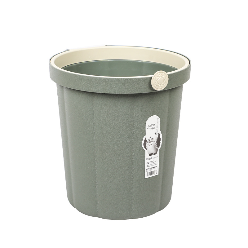 塑料垃圾桶家用压圈可印LOGO大容量圆形纸篓客厅塑料垃圾桶批发白底实物图