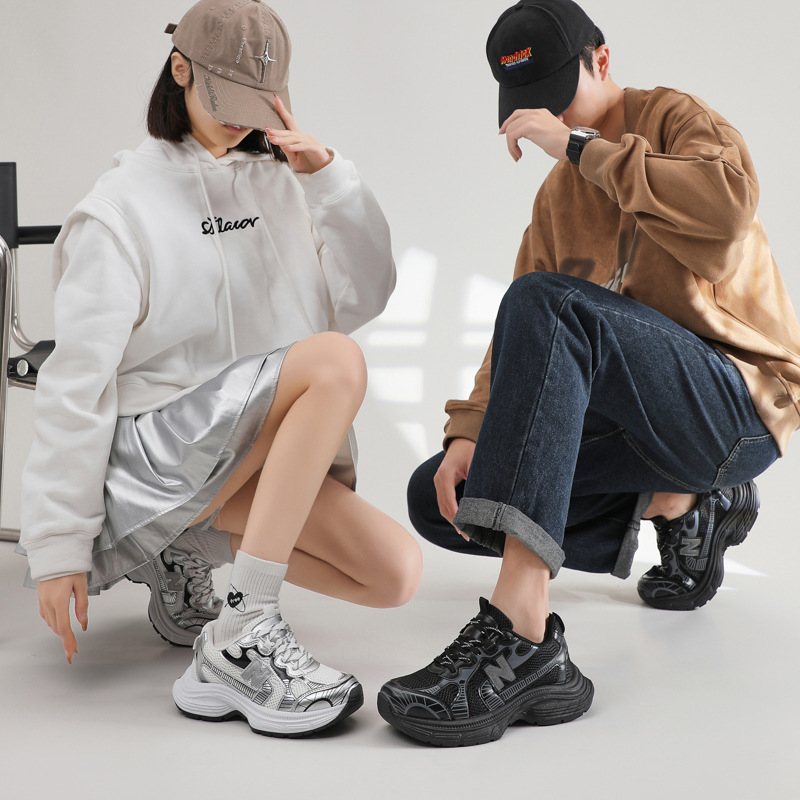 Dad shoes for women, Spring 2025 new Style bestsellers, thick-soled, height-increasing, retro, versatile, color-blocked, breathable, sporty and casual shoes details Picture