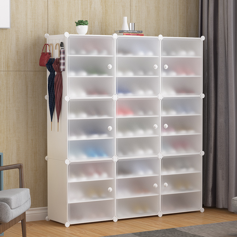 厂家直供现代多层家用鞋柜经济型宿舍鞋架收纳柜塑料组合简易鞋柜白底实物图
