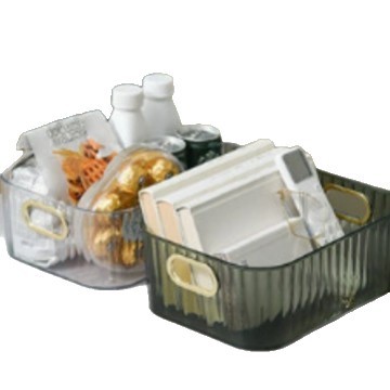 Light luxury desktop storage box, plastic storage basket, transparent dressing table, skin care product storage box, snack basket Item Picture