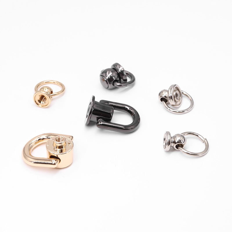 diy phone case hardware buckle accessories with ring and Shangtou pacifier nail hanging buckle, alloy electroplated ring, rotatable ring Specification drawing