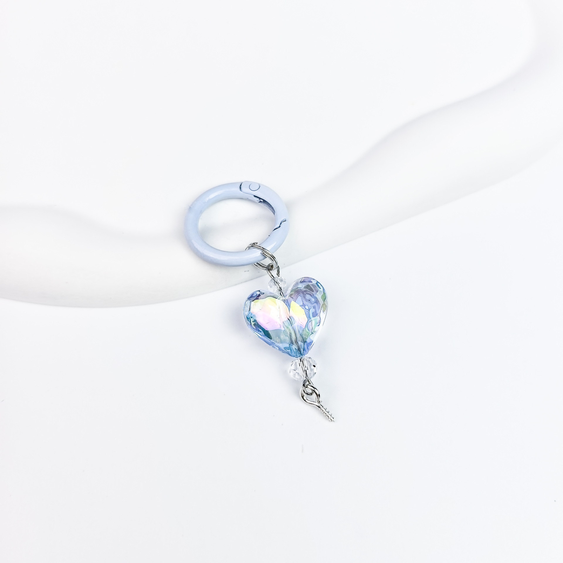 New Uv Transparent Heart-Shaped Star Multi-Color Keychain, Sheep Horn Nail, Cute Particle Blind Box, Diy Pendant, Mobile Phone Hanger Wholesale Specification drawing