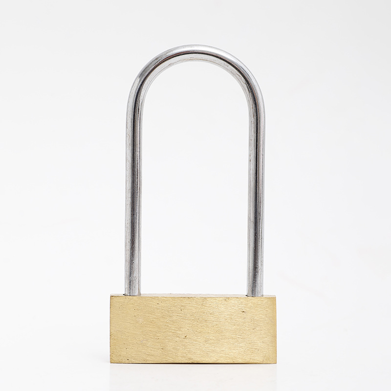 Brass padlock, warehouse door lock, waterproof and rust-proof lock, cabinet lock, independent padlock, thin long beam copper lock, through lock Item Picture