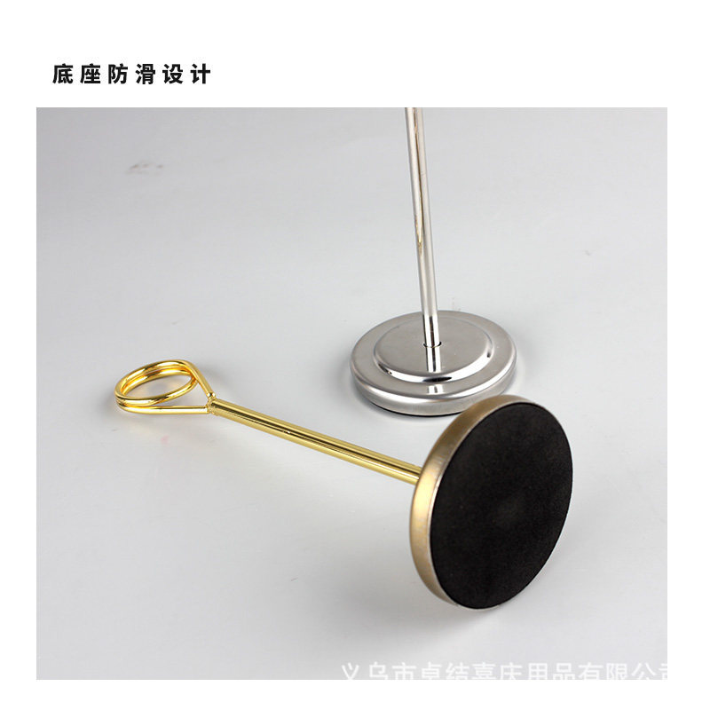 Metal price tag base, hotel open counter dish price tag, menu stand, card holder, dish display table, price tag, standing sign, hotel open counter dish identification support, dining table, price tag fixed base, restaurant menu sign support accessories details Picture