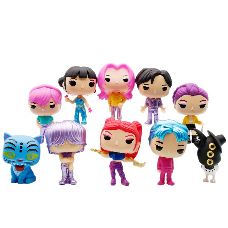 跨境新品猎魔女团公仔恶魔猎人老虎明星韩流女团周边手办模型摆件白底实物图