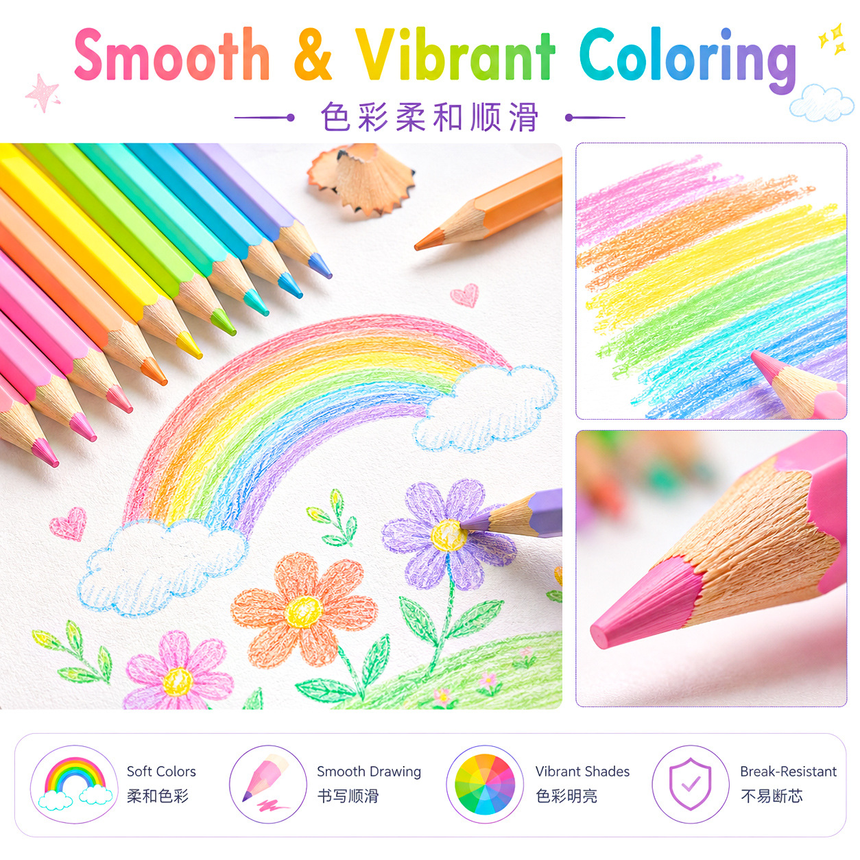 12 colores macaron hexagonal rod lápices de color al por mayor transfronterizo niños estudiantes de primaria graffiti dibujo pluma papelería lápices de plomo de color Specification image