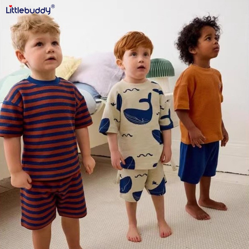 Cross-border exclusive children's short-sleeved sets, pure cotton boys' T-shirts, baby summer children's clothing, girls' shorts, baby clothes