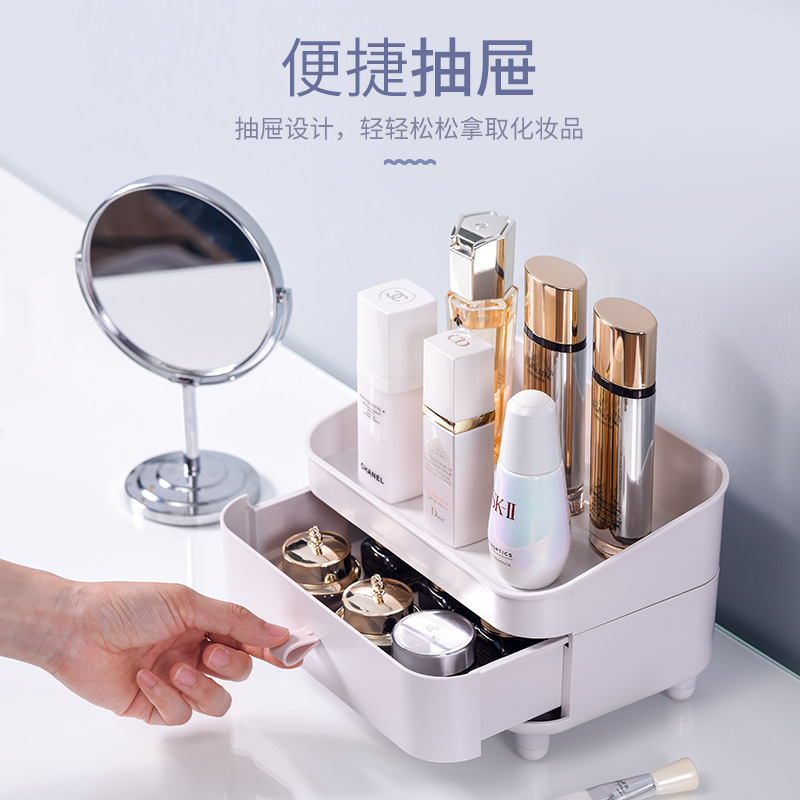 Plastic desktop cosmetic storage box, dust-proof and organizing cosmetic box, creative sundries storage box, desktop storage box