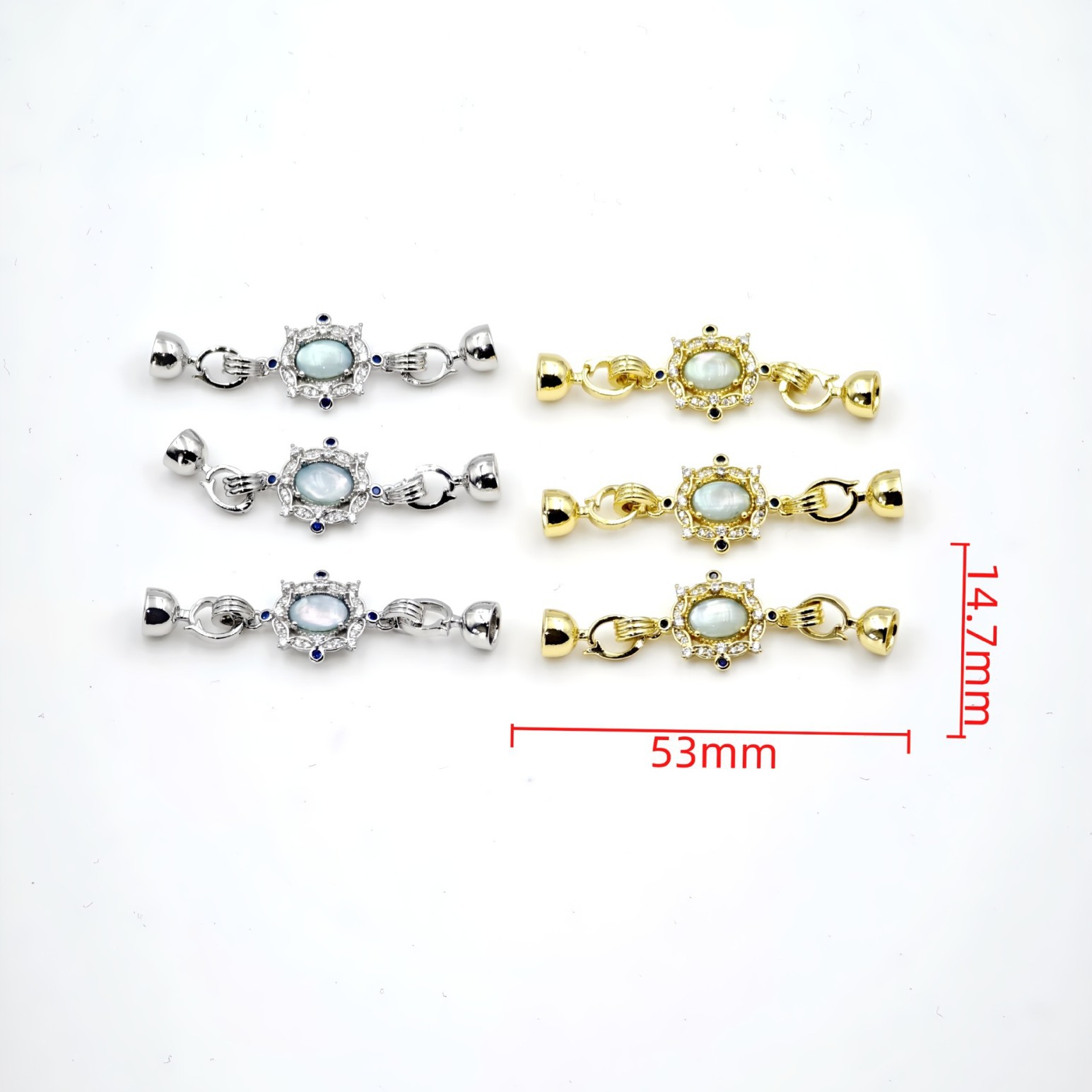 French court retro style single-row necklace clasp connection clasp, natural mother-of-pearl necklace connection clasp, accessory clasp Specification image