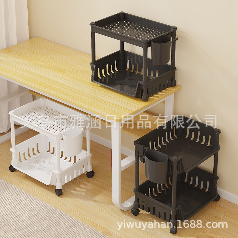多功能厨房收纳置物架办公桌分层置物架书架可以移动零食架储物架详情图3