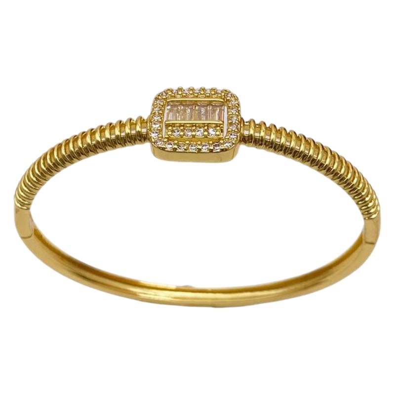 Cross-border creative European and American fashion open bracelet, ring, earrings, necklace set, 18K gold electroplated, fashionable and versatile style Item Picture