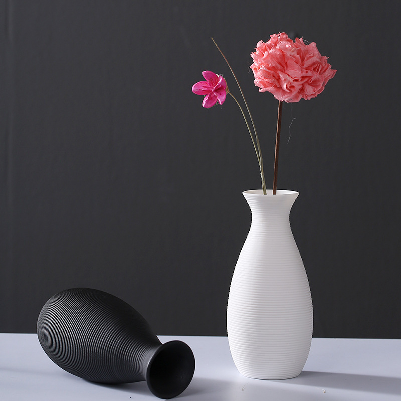 2025创意现代简约客厅插花花器装饰工艺品家居摆件白色手工陶瓷小花瓶细节图
