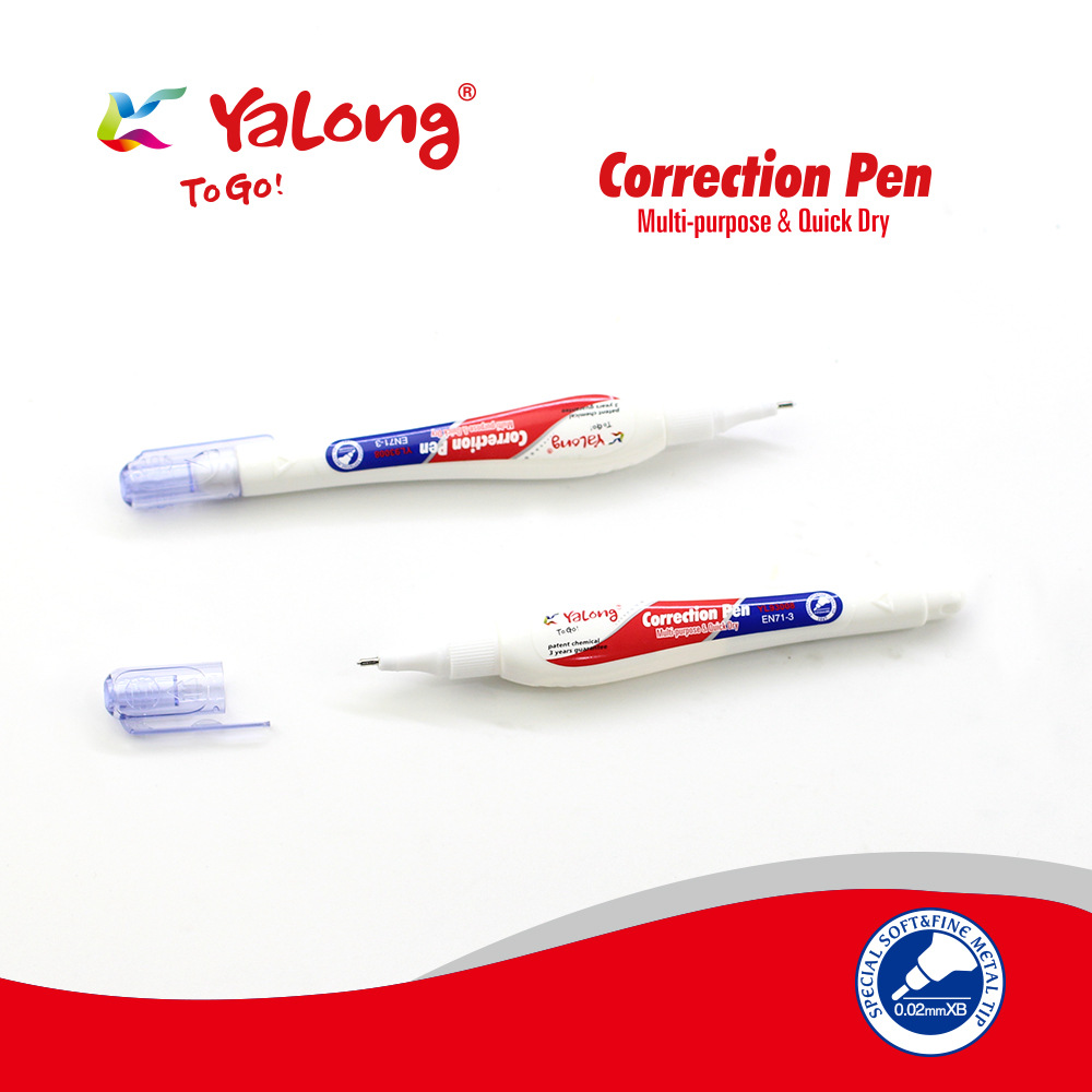 The correction pen packaging box features a single correction pen with replaceable refills, making it a portable student stationery item Item Picture
