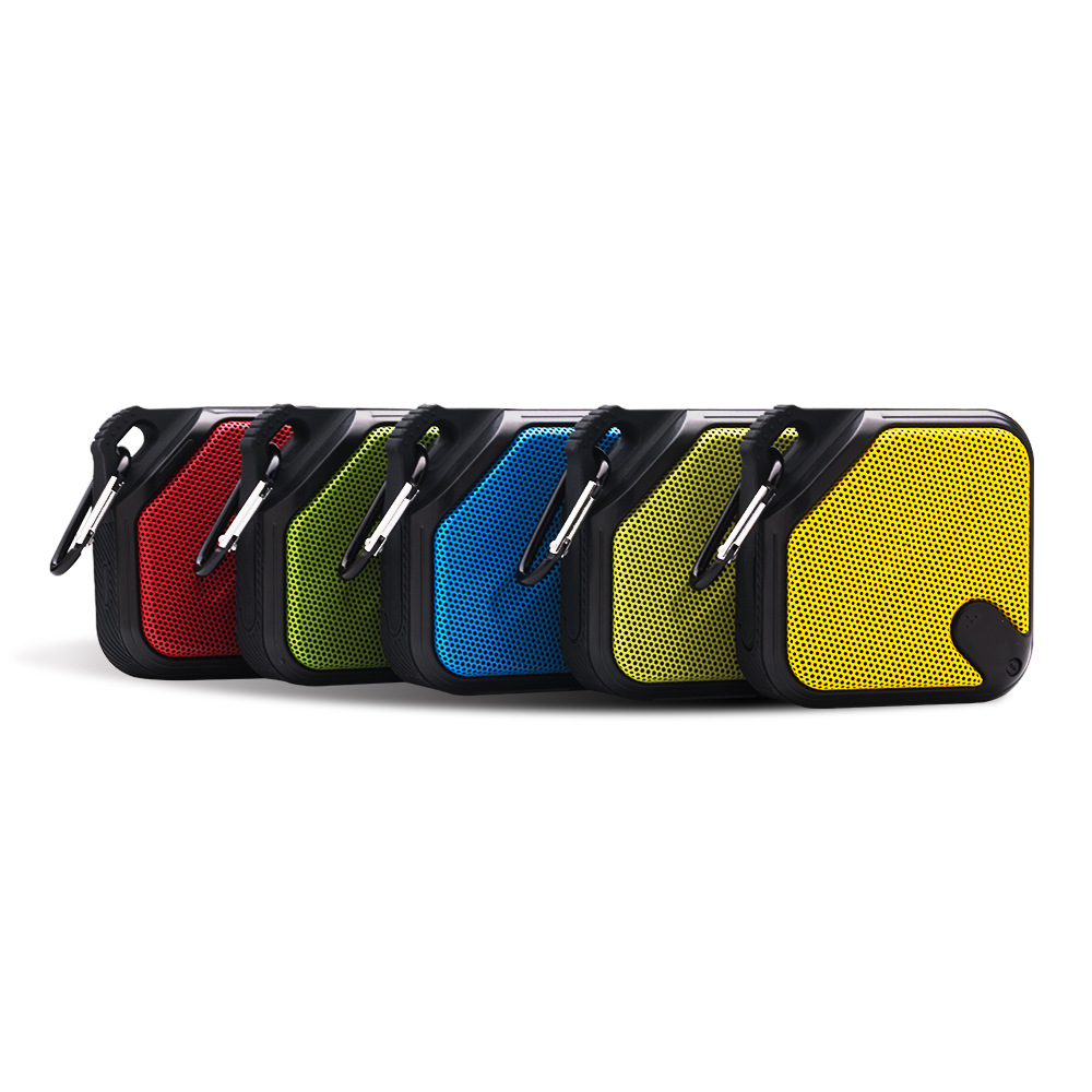 The wireless Bluetooth speaker with iron mesh is equipped with a waterproof small speaker, stereo, bass, and a small steel gun card details Picture