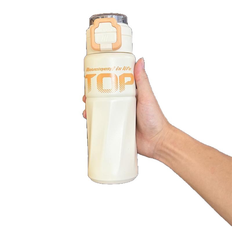 High-appearation-level insulated cup, portable new stainless steel water bottle, student sports large-capacity straw water cup Item Picture
