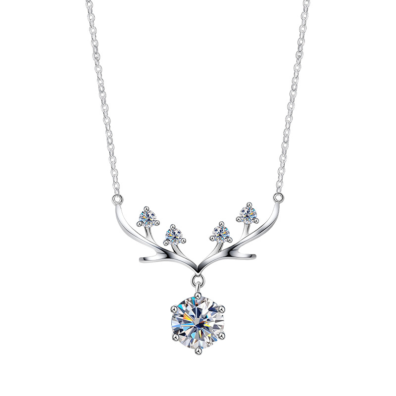 New Yilu You Ni collarbone Chain s925 sterling silver necklace Moissanite one-carat imitation diamond Qixi Festival Valentine's Day Application Scenario