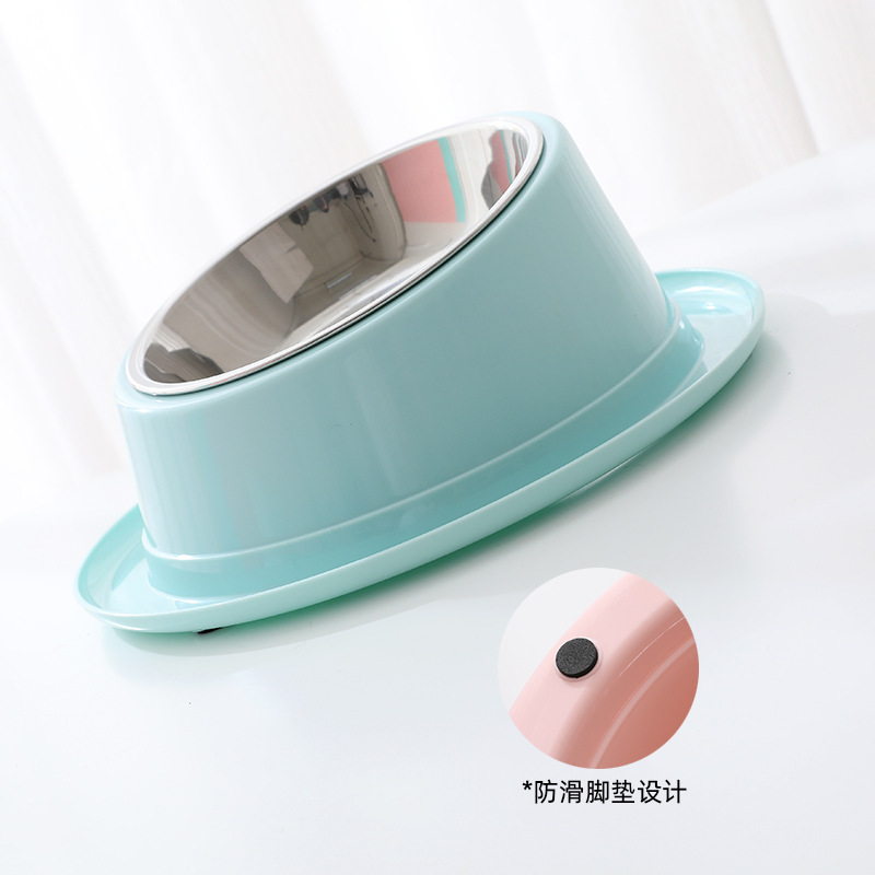 批发马卡龙倾斜防蚁礼帽形猫碗斜口健康饮食防滑猫咪宠物碗PP食盆细节图