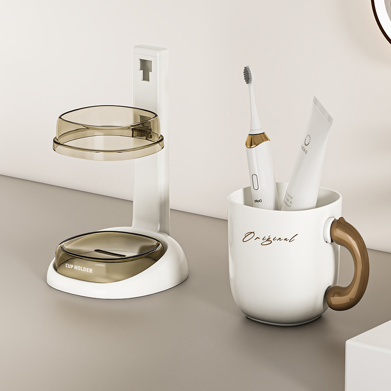 Toothbrush cup, cup set, mouthwash cup, household, student dormitory dental utensils, tooth tray, toiletries, storage rack, tooth cup Application Scenario
