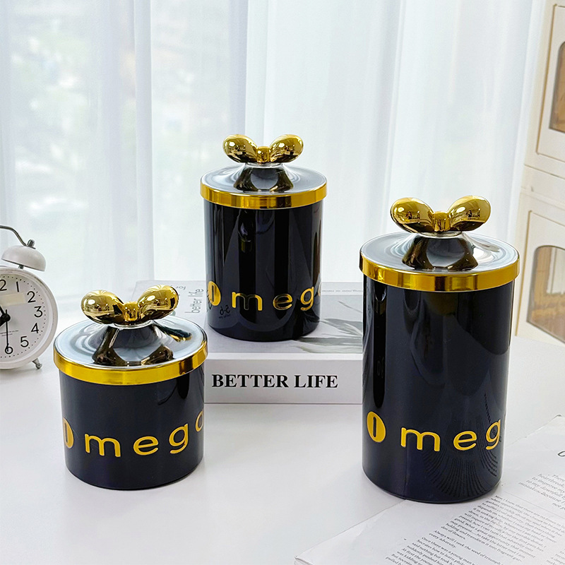 塑料欧式罐五谷杂粮厨房收纳食品级黑色罐盒子零食干货茶叶储物罐