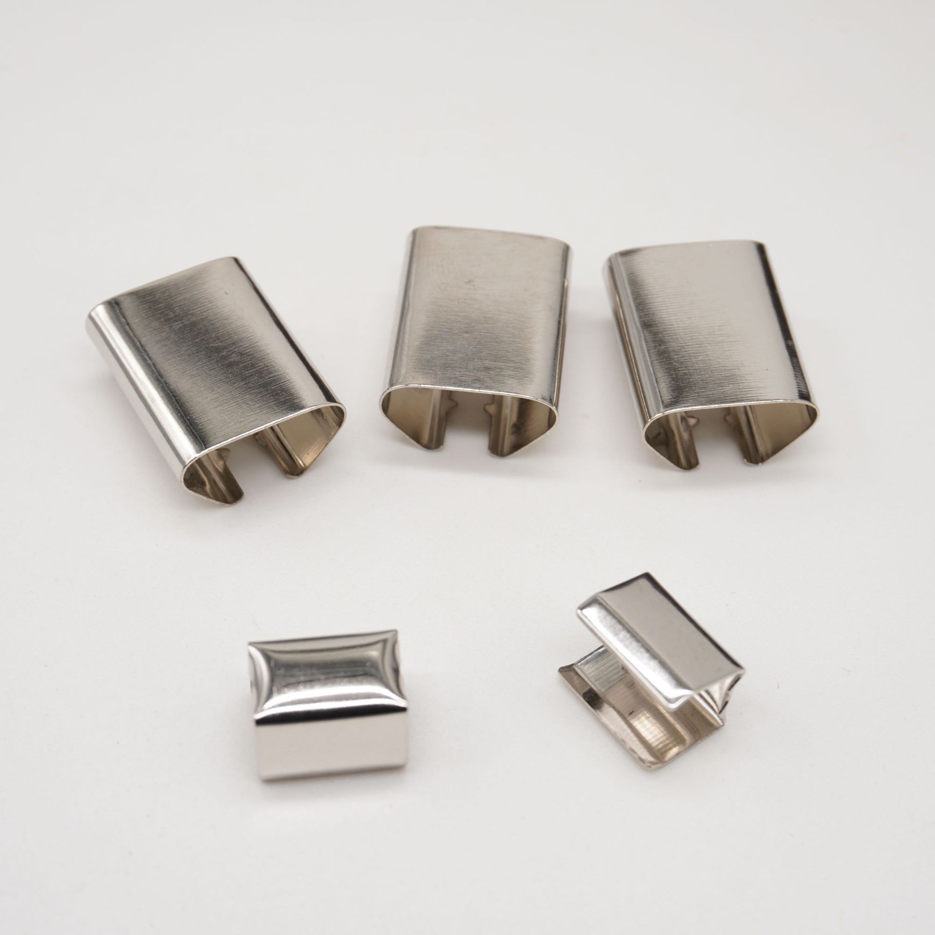 Rectangular iron horse buckle tail clip, 12mm toothed silver-white electroplated certificate lanyard head metal tooth tail clip Specification image
