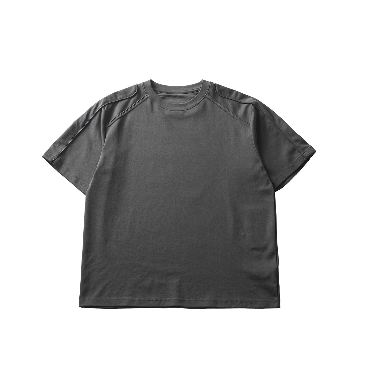 APO men's Wear: Solid-color off-the-shoulder short-sleeved T-shirts, a high-end, loose, round-neck innerwear and base layer Item Picture