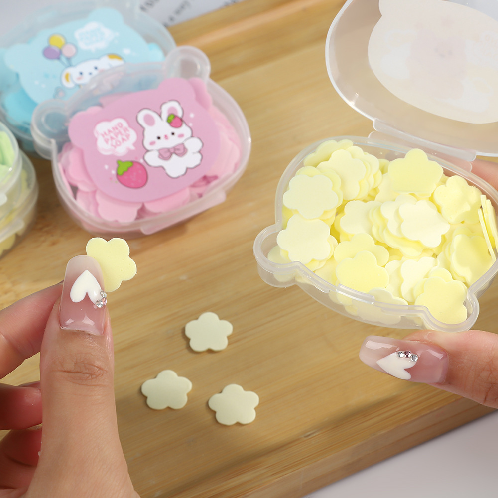 Viaje jabón portátil rebanadas para niños mano mano mini pétalos de mano rebanadas de jabón desechables papel de jabón bacteriosupresor Application Scenario
