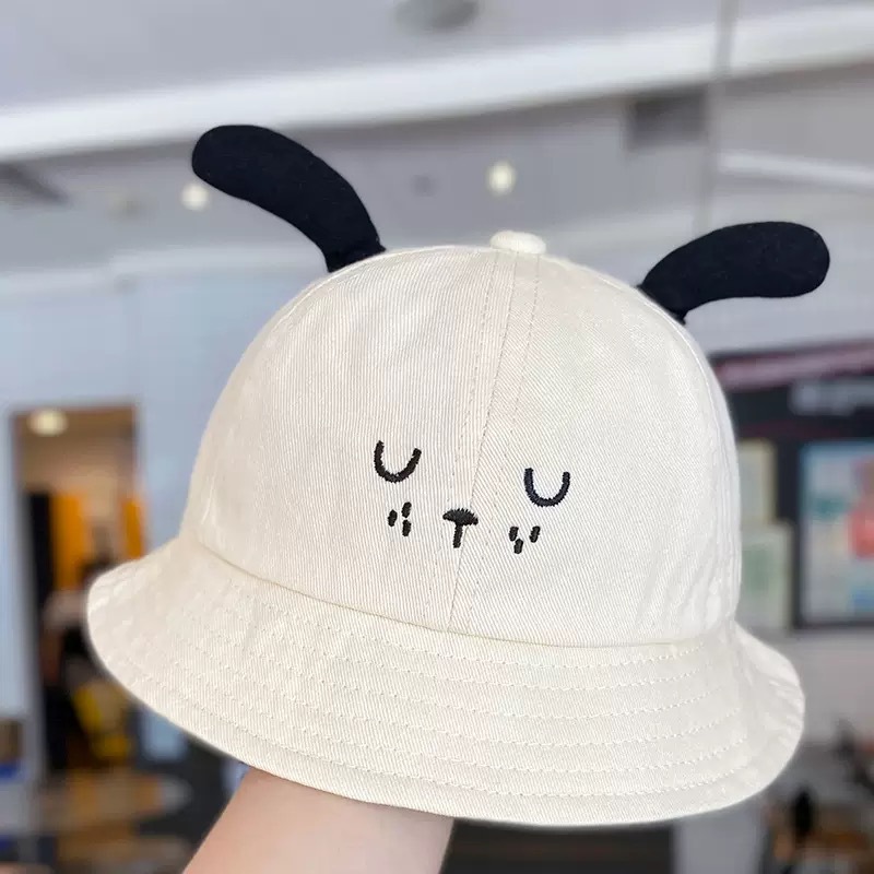 Baby pure cotton hats, new spring and autumn styles, cute and super adorable cartoon dog fisherman hats, children's sunshade basin hats, travel trend Item Picture