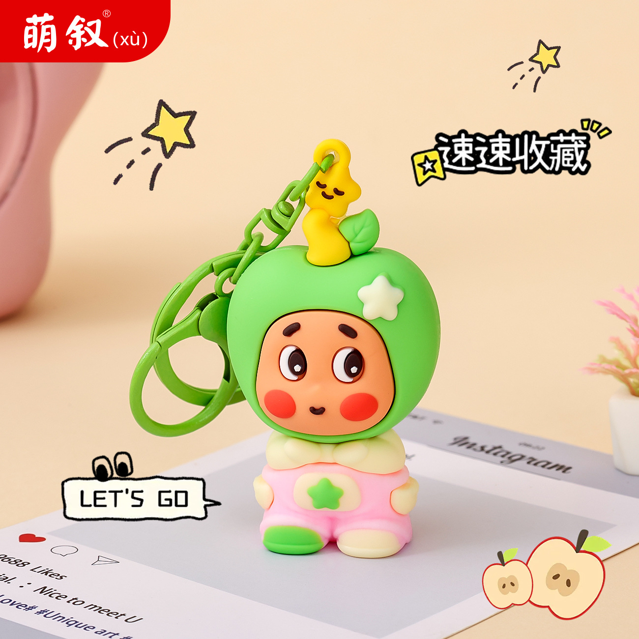 钥匙扣/钥匙扣玻璃/亚克力钥匙扣/拉布布/可爱钥匙扣挂件细节图