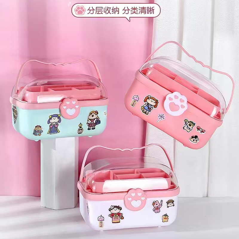 Hair accessory and hairpin storage box, children's headwear, hair rope, rubber band, plastic jewelry box, bathroom storage, ins style Specification image