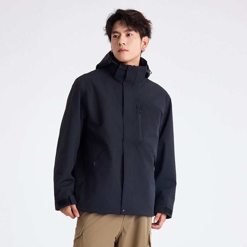 天猫伯同款户外冲锋衣女情侣款三合一防风防雨徒步登山服外套男产品图