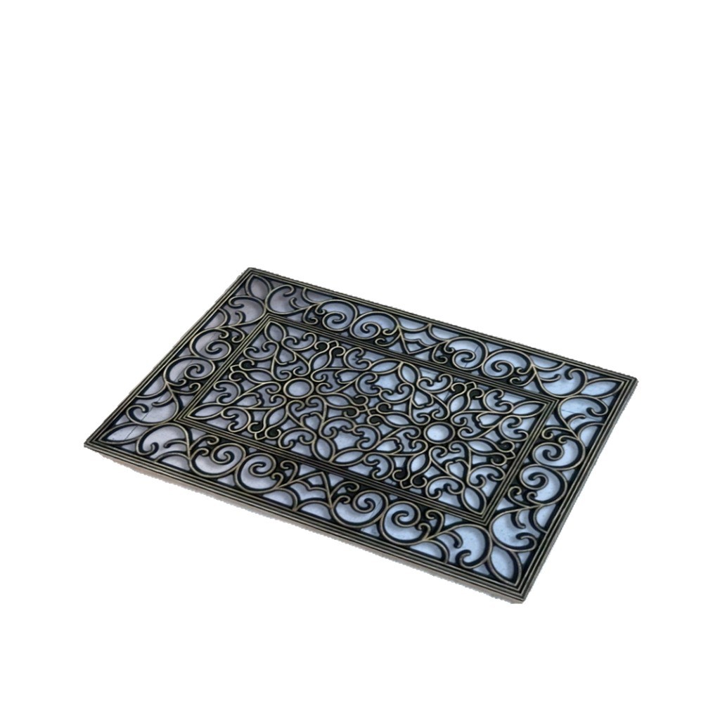 Black rubber and plastic anti-slip MATS, aluminum film injection molded MATS, popular European-style welcome MATS, machine-pressed MATS, door mud scraping MATS Item Picture