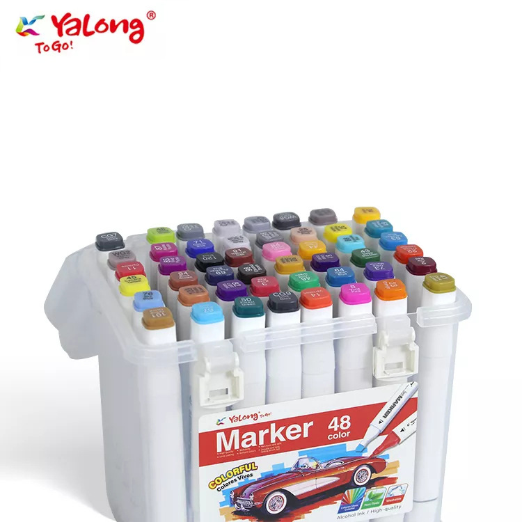 YALONG Foreign Trade's best-selling 24-color marker pen double-pointed artistic paint marker pen