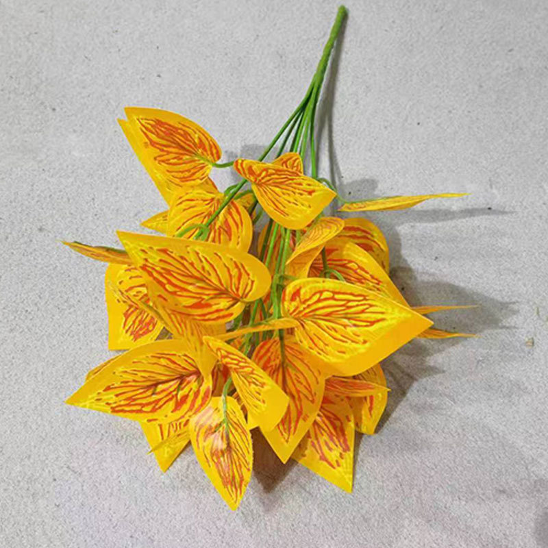 亚马逊仿真塑料叶子7叉绿植造景装饰批发绿萝地瓜胶布把束植物细节图