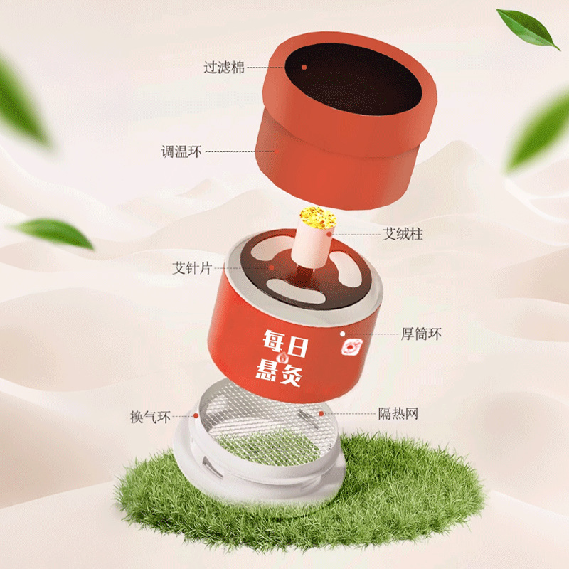 Daily small hanging moxibustion, portable small moxibustion tube, moxibustion box, household hanging moxibustion tube, micro-smoke moxibustion box wholesale Specification image