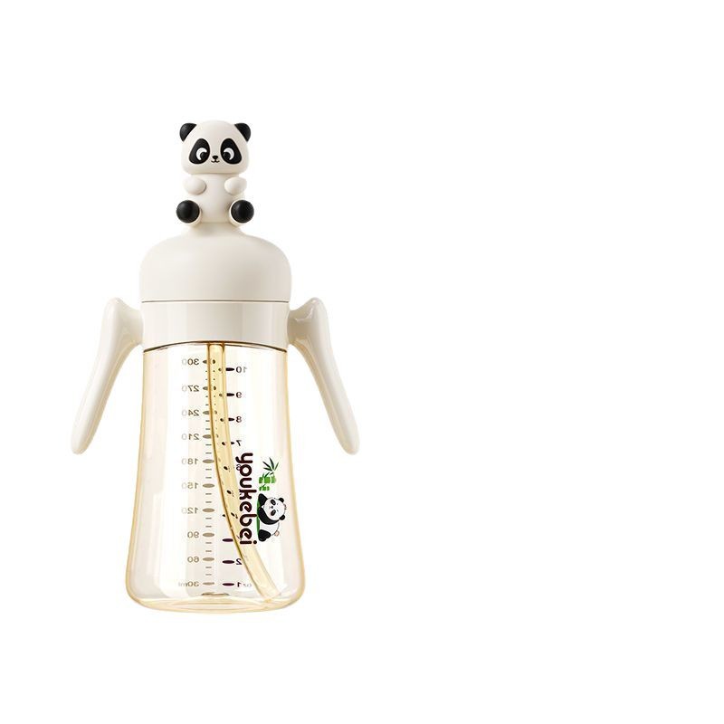 ppsu奶瓶宝宝学饮杯感温刻度防摔婴幼儿童直饮吸管杯大口径喝水杯