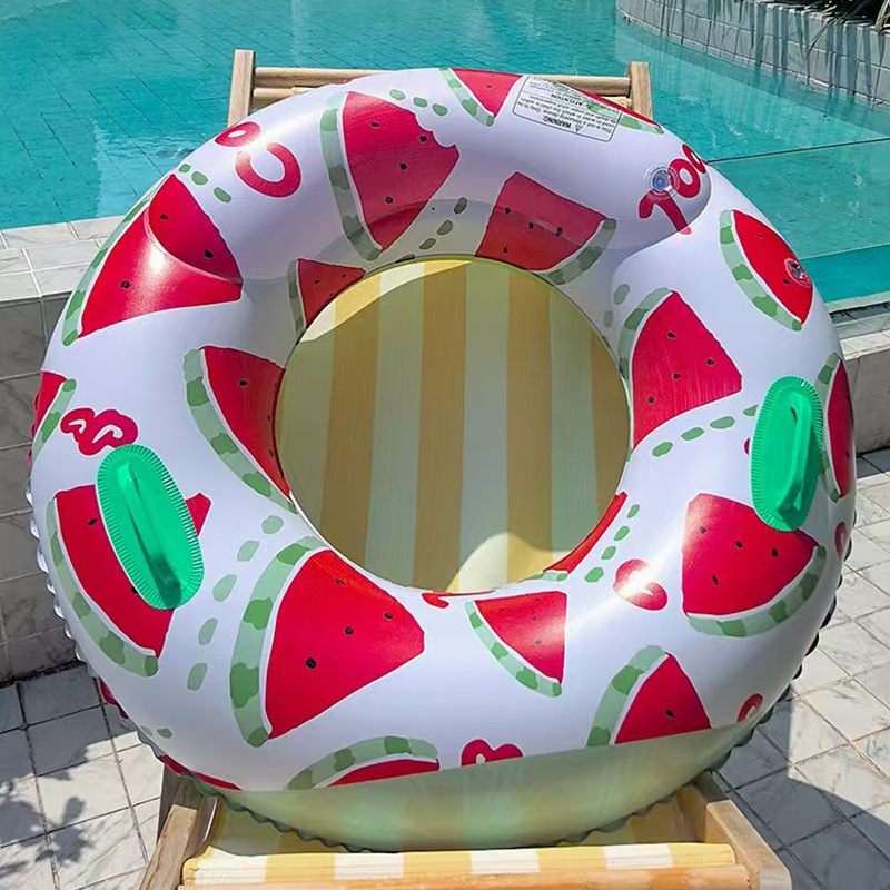 Thickened double airbag swimming rings with handles, adult enlarged swimming rings, men's and women's inflatable float paddles, adult armpit rings wholesale details Picture