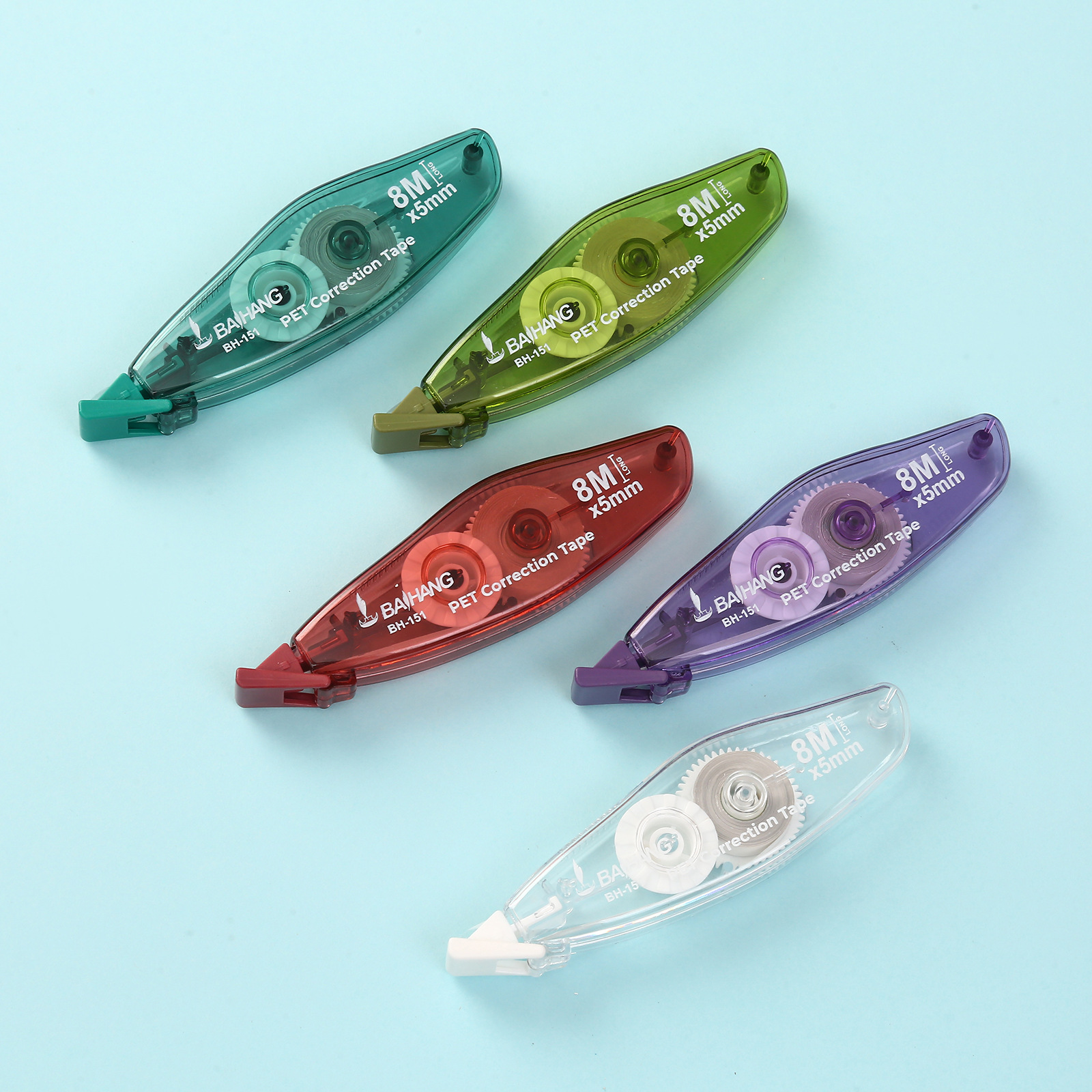 5-color pen-shaped silent correction kit with convenient student correction kit, large-capacity smooth character correction mini stationery