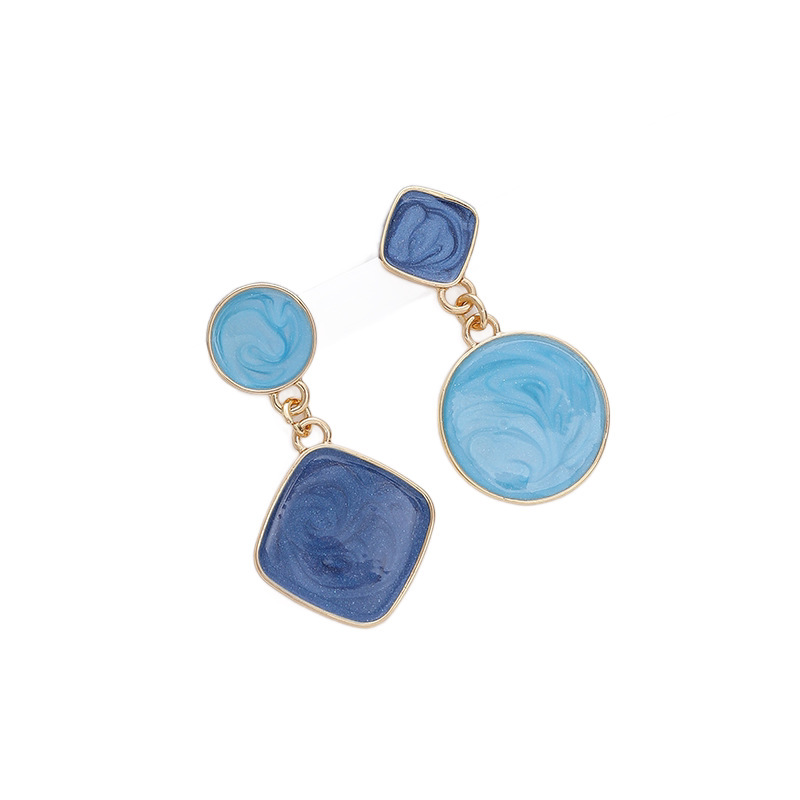 Tiffany Blue ear clips with no perforations, a unique feminine charm, niche mosquito-repellent incense plate earrings, and a light luxury design of ear studs Item Picture