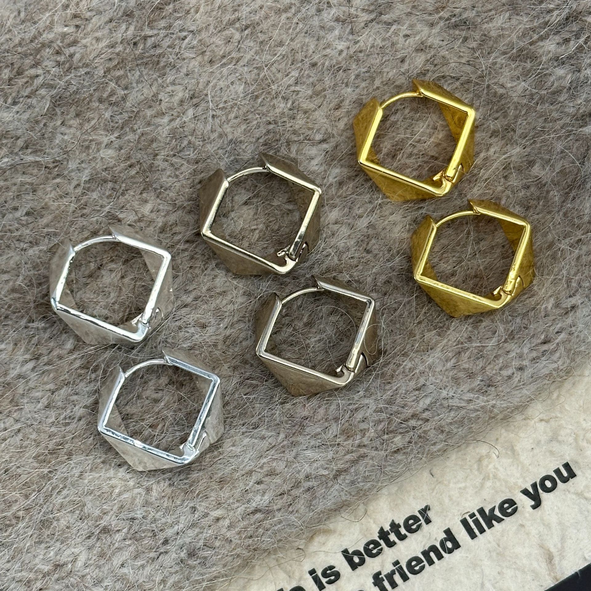 不锈钢粽子耳扣女2025夏季时尚耳圈t恤搭配小饰品jewellery