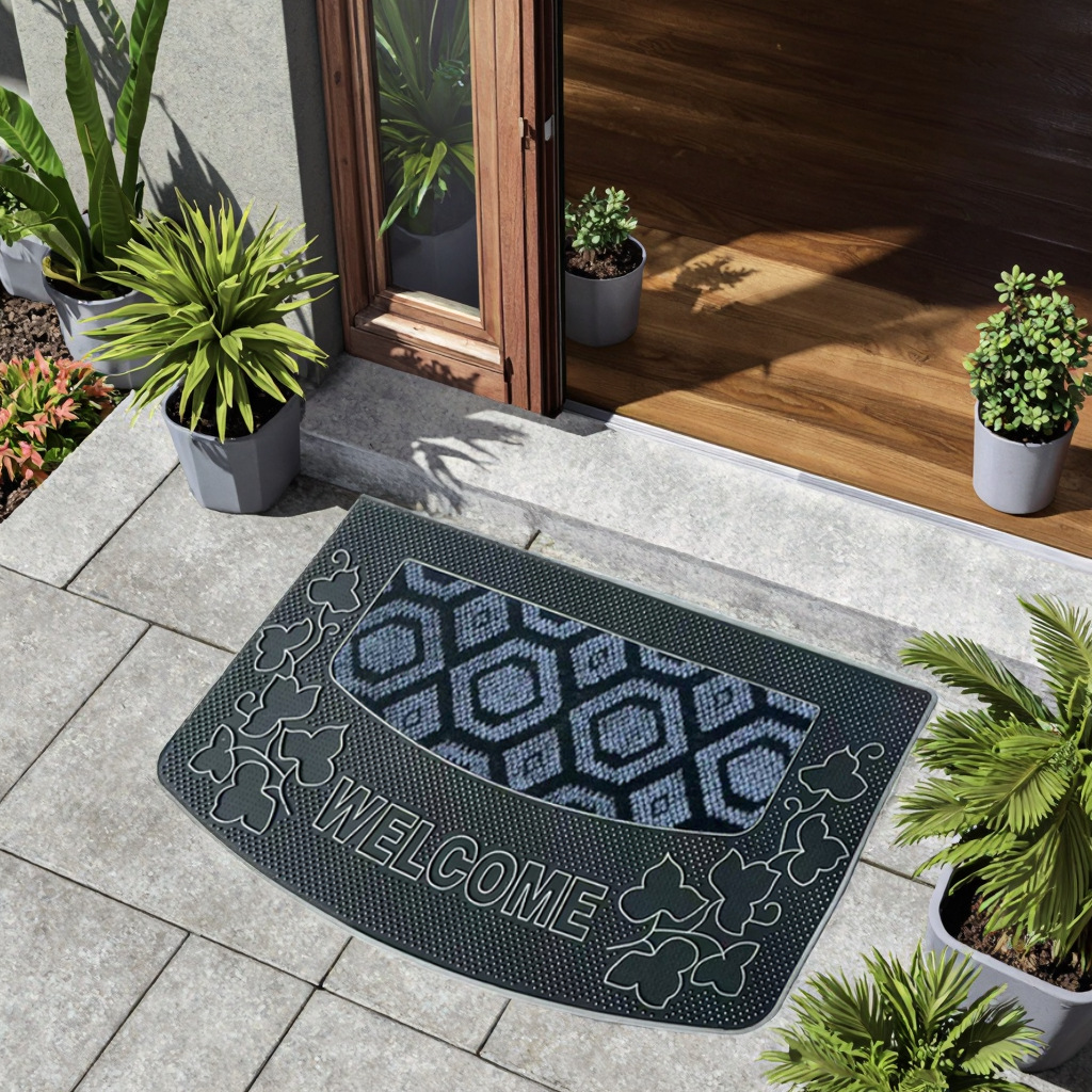 Black rubber and plastic anti-slip MATS, aluminum film injection molded MATS, popular European-style welcome MATS, machine-pressed MATS, door mud scraping MATS