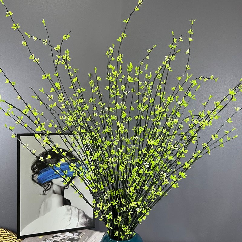 仿真花飘雪柳干枝腊梅枯枝柳芽家居装饰花瓶插花摆件绿植假花批发
