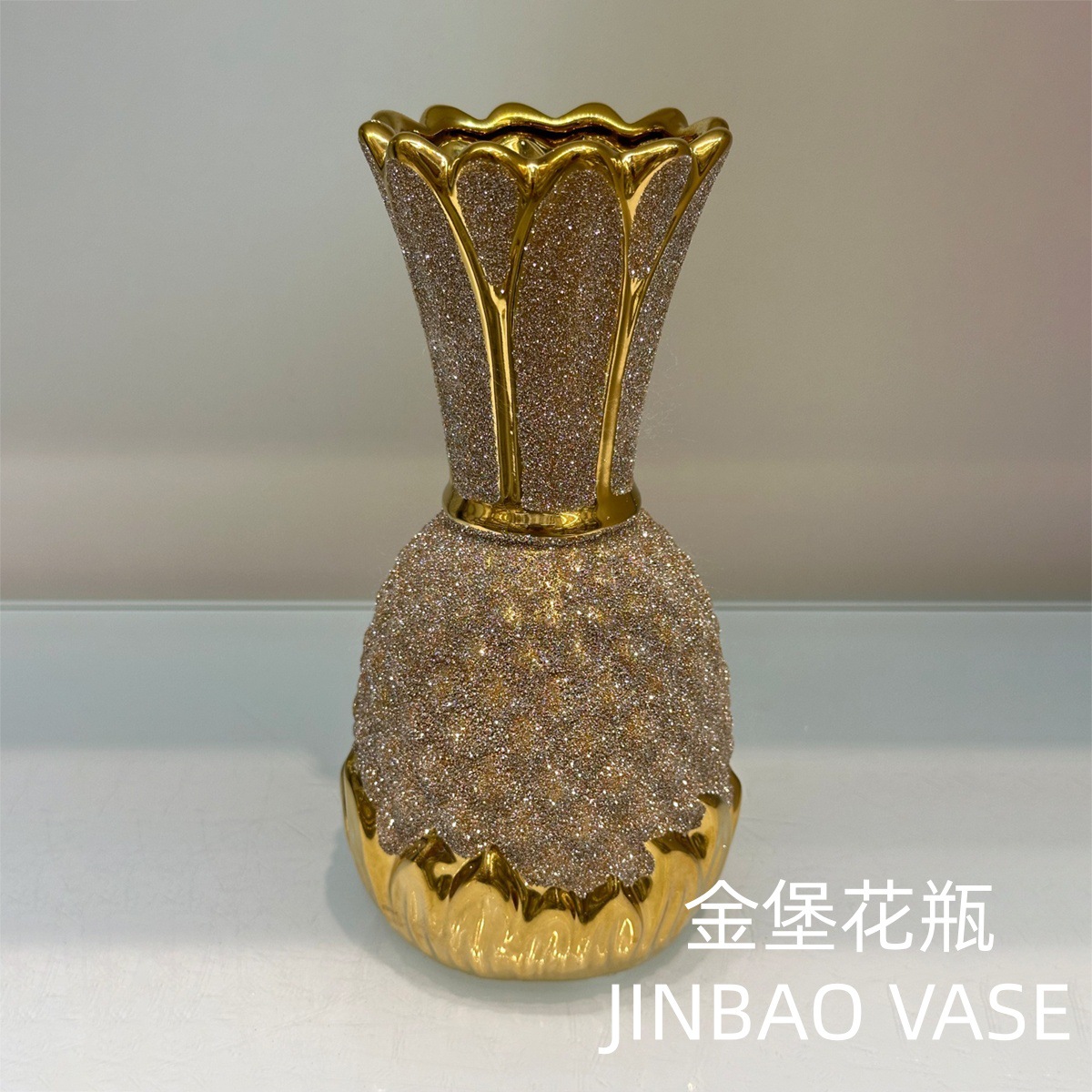 Creative vases, ceramic ornaments, European-style electroplated gold handicrafts, home decoration ornaments, factory direct sales Specification image