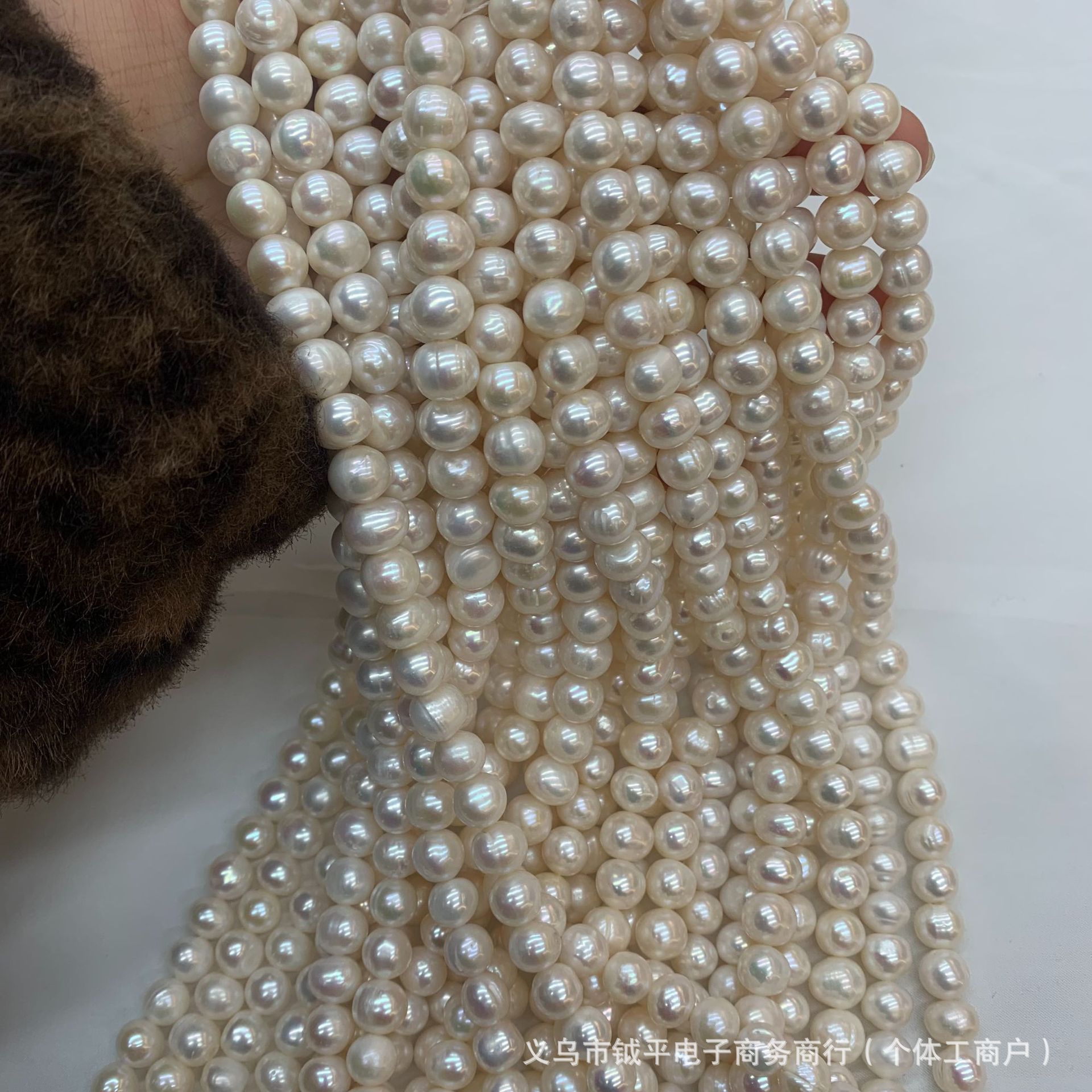 天然石珍珠项链女款拼接气质珍珠链条珍珠项链