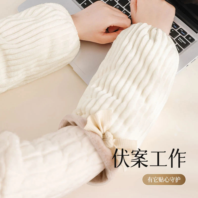 袖套冬季长款可爱耐脏秋冬羽绒服防脏女款套袖办公室工作干活护袖白底实物图