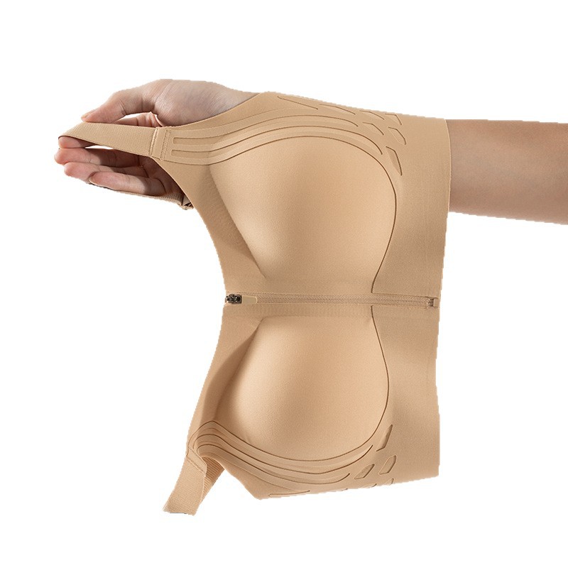 【 Front zipper 】 Underwear for women's sports shockproof, no steel ring, retractable breasts, anti-sagging, fixed cup, large bust, small look bra Item Picture