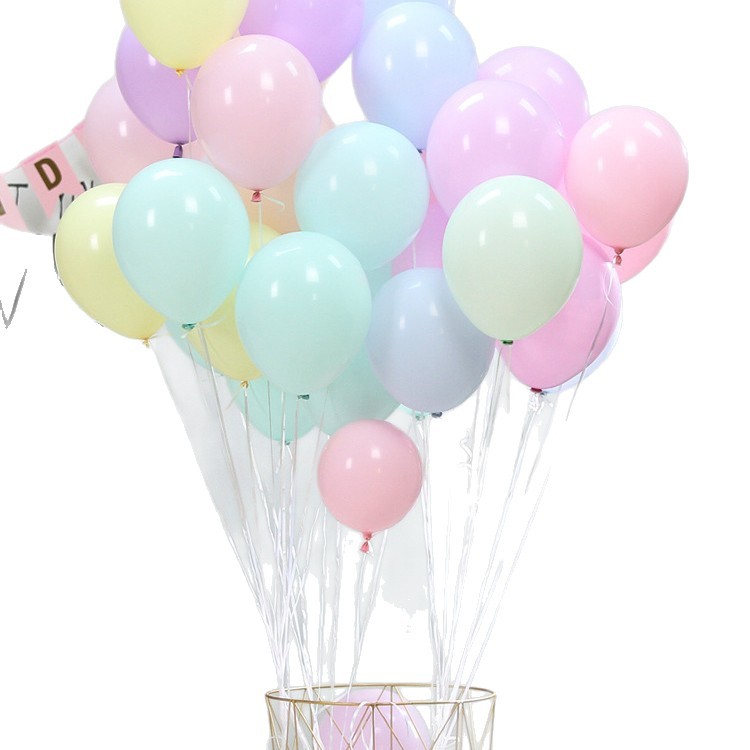 加厚马卡龙色气球结婚庆礼汽球装饰场景布置儿童100个装生日派对白底实物图
